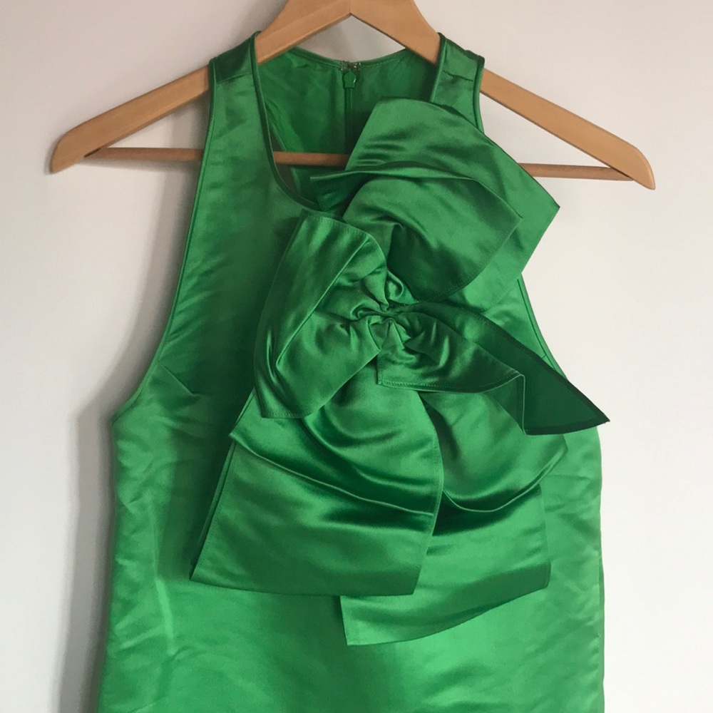 Prabal Gurung for JCrew Kelly green silk dress 6